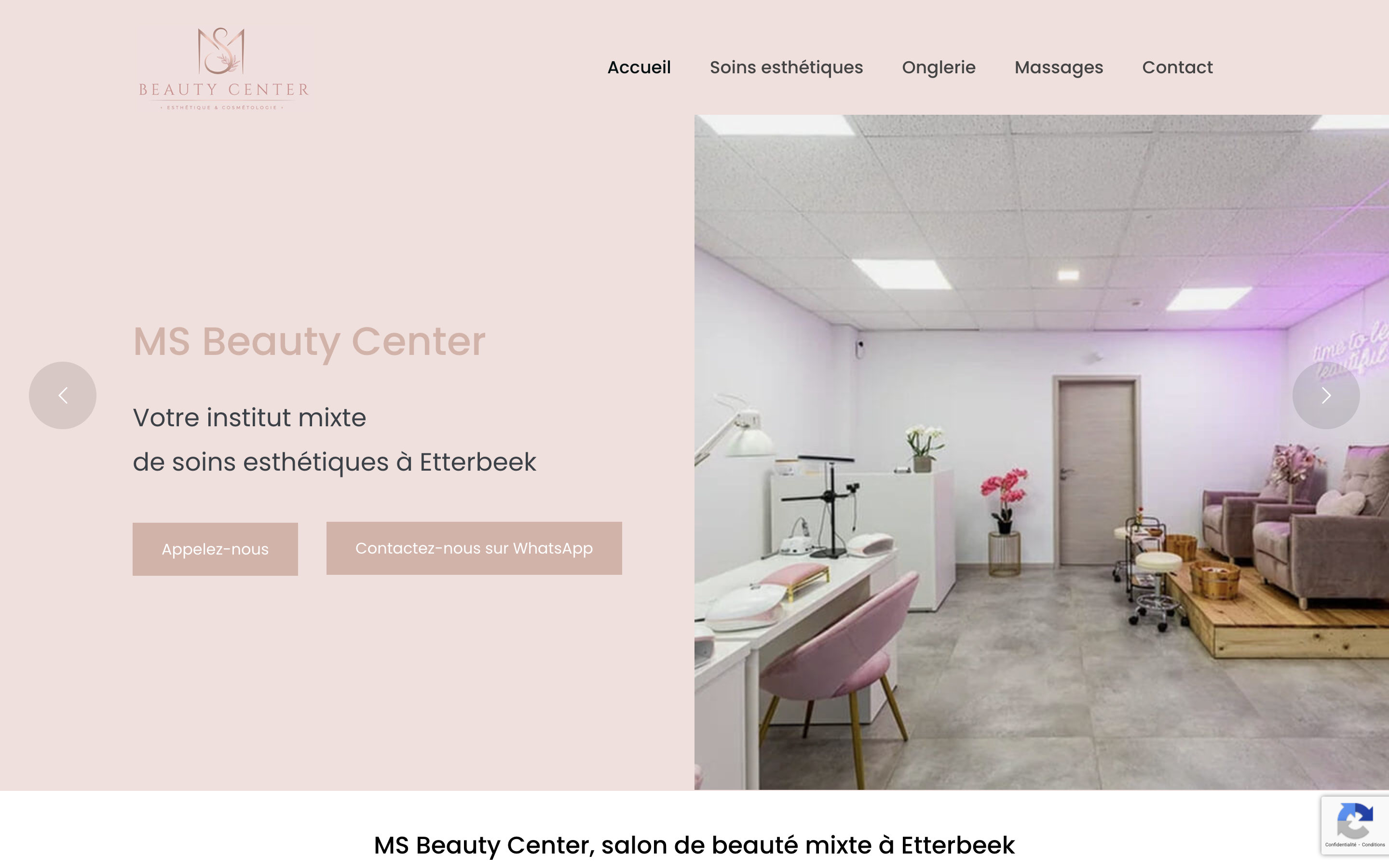 Site web réalisé pour MS Beauty Center