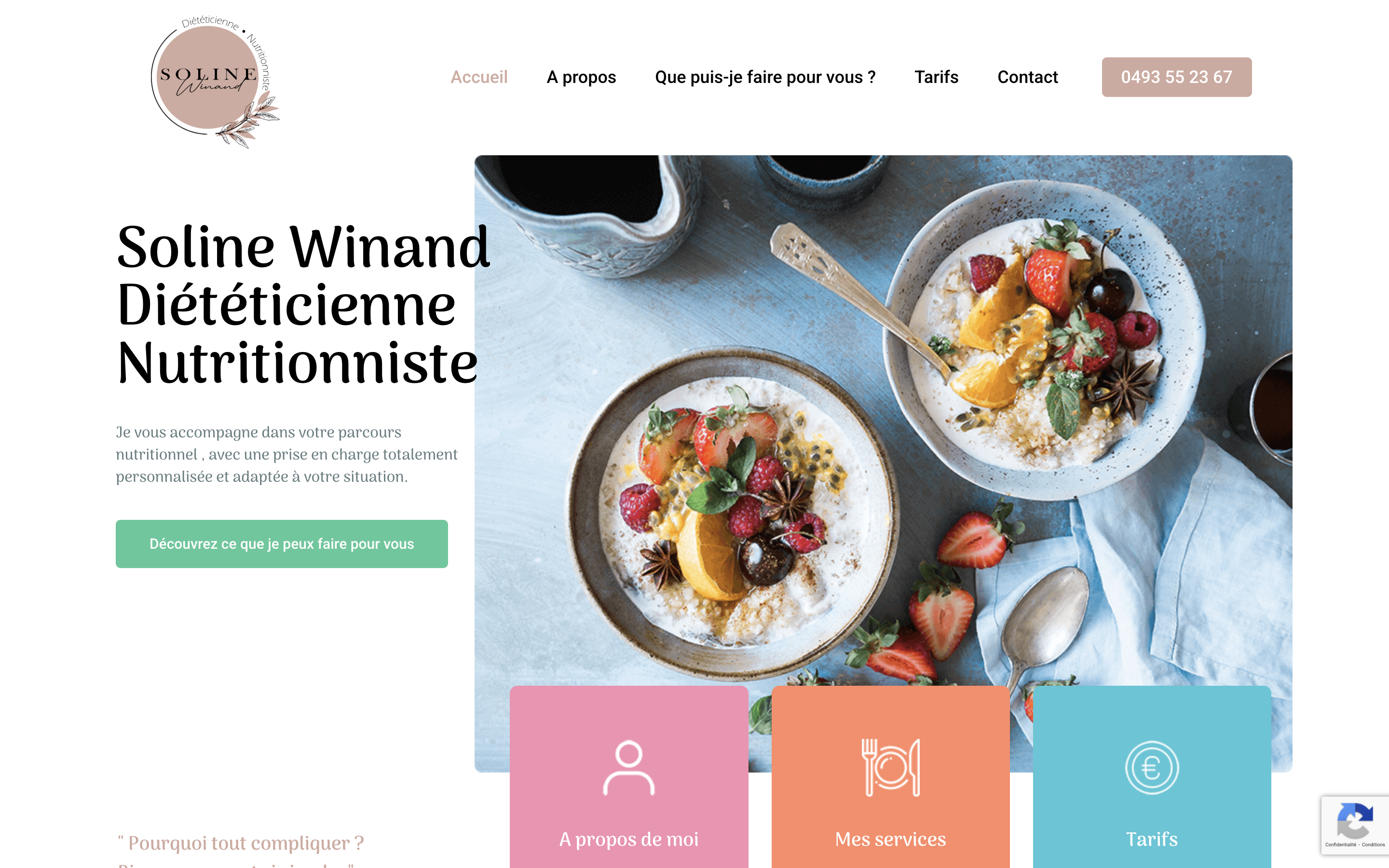 Site web réalisé pour Soline Winand