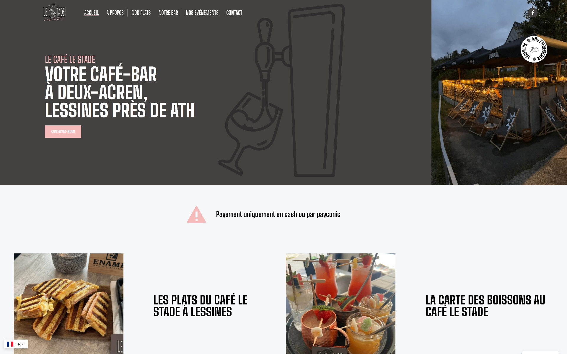 Site web réalisé pour Café le Stade